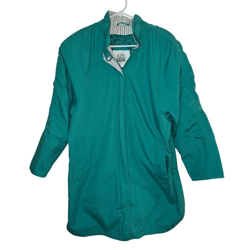 FLEET STREET Green Spring Rain Jacket Women's Size 8 Vintage 1990s